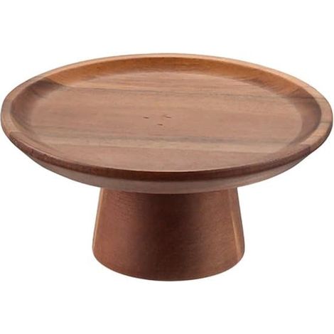Plateau rond à dessert avec support à gâteau, idéal pour les mariages, les fêtes et la décoration de Noël. Plateau de service en bois, présentoir à gâteaux décoratif, table en bois. (1/5)
