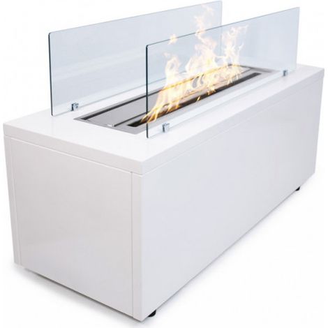 Camino de bioetanol Caravaggio blanco 100x40x40 cm – para interior/exterior elegante