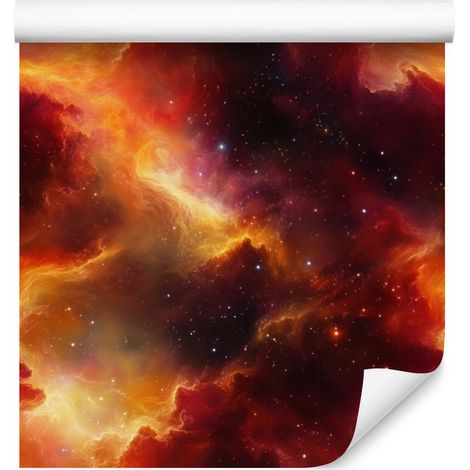 Papier peint aquarelle galaxie bordeaux, rouge et orange 50x1000 cm (1/5)