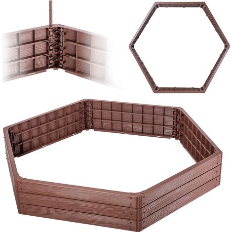 KADAX Gartenbeet, Hochbeet, Pflanzenbeet zum Anbau, Fünfeck, Terrakotta (1/5)