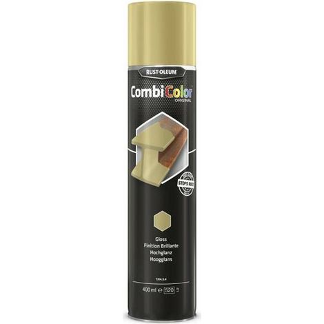 Rust-Oleum CombiColor - Laque en spray or brillant 400 ml - Peinture antirouille pour métal - Intérieur & extérieur