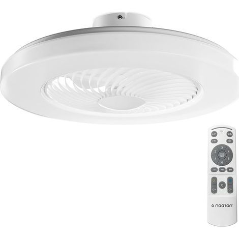 Ventilateur plafonnier avec lumière , diamètre 58 cm , LED réglable jusqu'à 50 W , avec minuterie , abat-jour , télécommande , trois réglages de température de couleur , idéal pour la chambre (1/5)