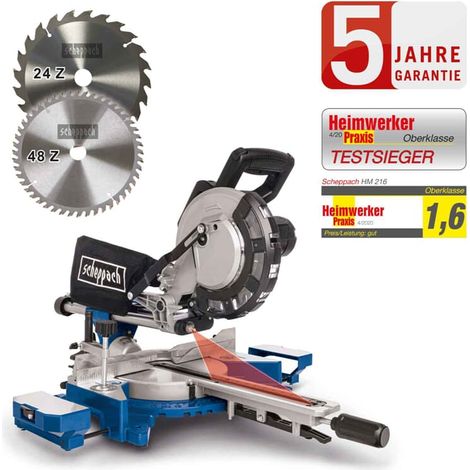 Scie a onglet radiale SCHEPPACH 216mm + 2e lames (48 dents et 60 dents) - HM216 (1/10)