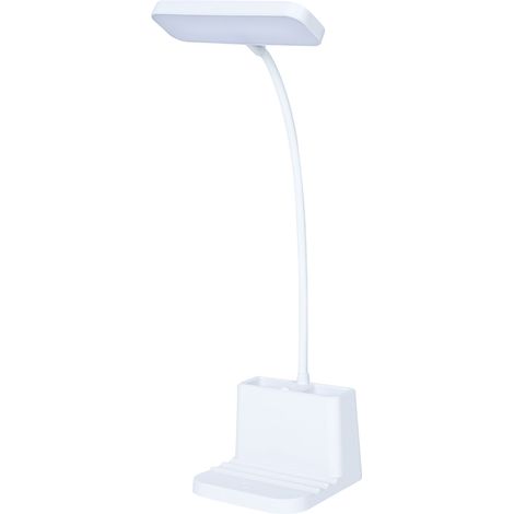 Lampe de lecture LED 4 W, réglable en luminosité et température de couleur, avec support téléphone et porte-stylo, tube flexible (blanc/neutre/chaud) (1/5)