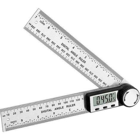 Règle D'Angle Numérique Rapporteur d'Angle Numérique 2 en 1 avec HOLD/Rev Inversion Zéro 200mm Mesure Angle en Acier Inoxydable avec Affichage LCD Mm/Inch pour le Travail du Bois Construction (1/4)