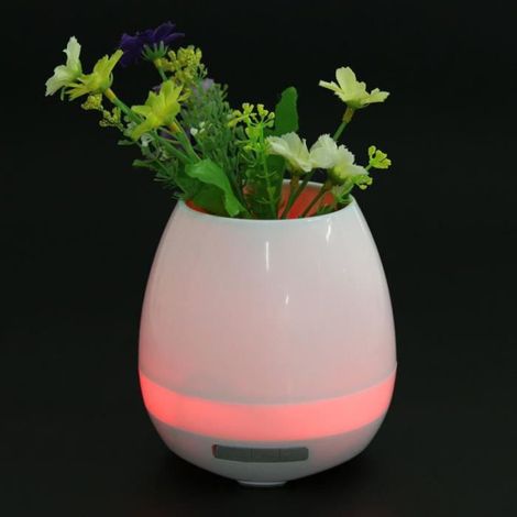 Pot de fleurs Smart Doigt Toucher haut-parleurs Bluetooth musique Fleur pot jardinière Bureau décor Les plantes non incluses Rose (1/4)