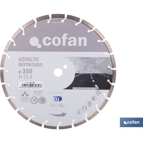 Disque renforcé pour asphalte 350mm H10 - H25,4 (1/4)