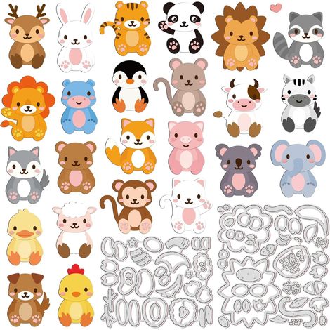 DIY Animal Cutting Dies Set Découpes en Métal pour la Fabrication de Cartes Modèle de Pochoirs de Gaufrage de Petits Animaux pour Le Scrapbooking (1/5)
