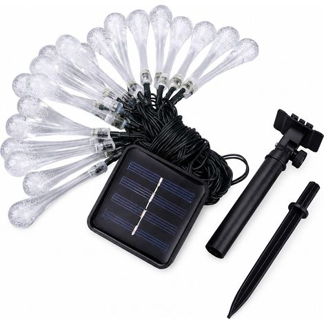 Guirlande Lumineuse LED Solaire Gouttes à Bulles, Blanc Froid, 200 LED, Étanche pour Noël et Camping Extérieur (1/5)