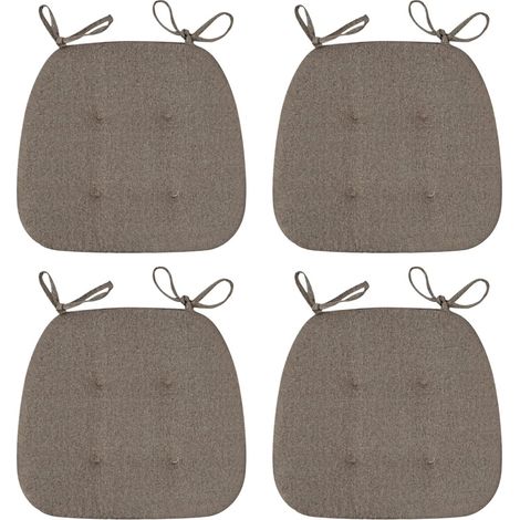 Lot de 4 coussins chaise qualité supérieure café, résistants intempéries, faciles à nettoyer (1/5)