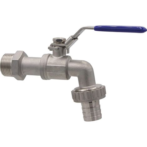 11343 Robinet à tournant sphérique, 3/4", en acier inoxydable, verrouillable, avec raccord pour tuyau (1/5)