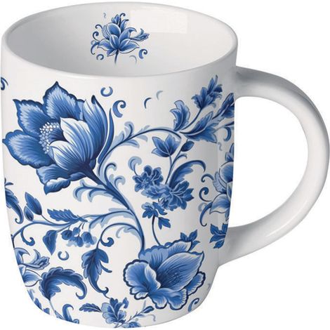 Petit mug fleurs bleues traditionnelles