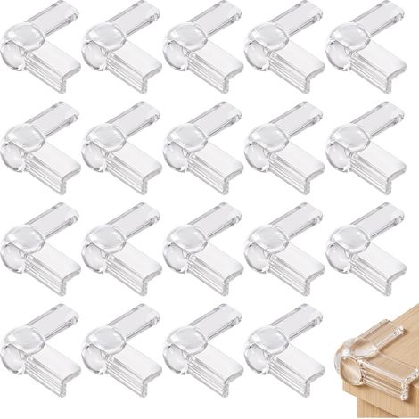 20 PCS Protège Coins de Table Protection Angle Meuble Rond Transparente (1/5)