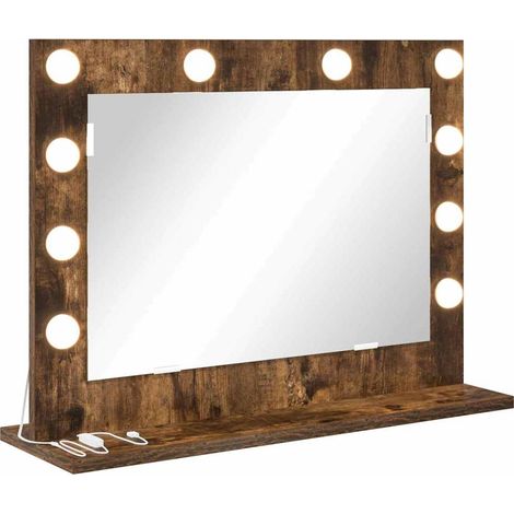 Miroir de vanité avec miroir Chêne fumé 60 x 45 x 18 cm CFW805559 (1/5)