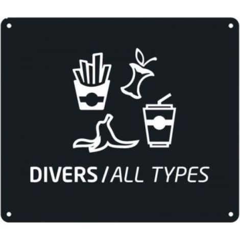 Plaque signalétique de tri Collec murale - Déchets divers - gris manganèse