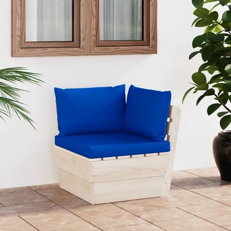 vidaXL Divano Angolare da Giardino su Pallet e Cuscini Legno di (1/5)