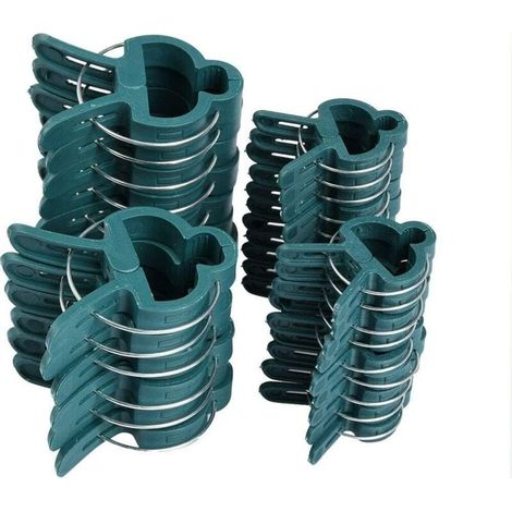 Lot de 100 clips pour plantes – 50 grands clips 6x4,5cm et 50 petits clips 4x2,8cm – Plastique robuste pour soutenir tomates et légumes - 100Pcs (1/4)