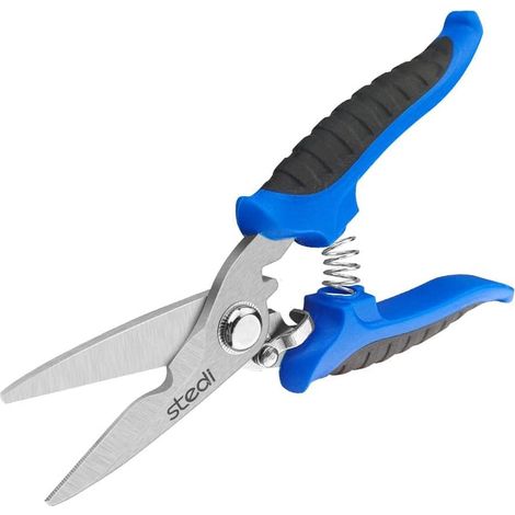 180mm Ciseaux Ciseaux Multi-Usages Avec Lames Finement DenteléEs En Acier Inoxydable Au Carbone - Coupe Facile Des CâBles éLectriques, Entaille, Isolation, AntidéRapant (1/5)