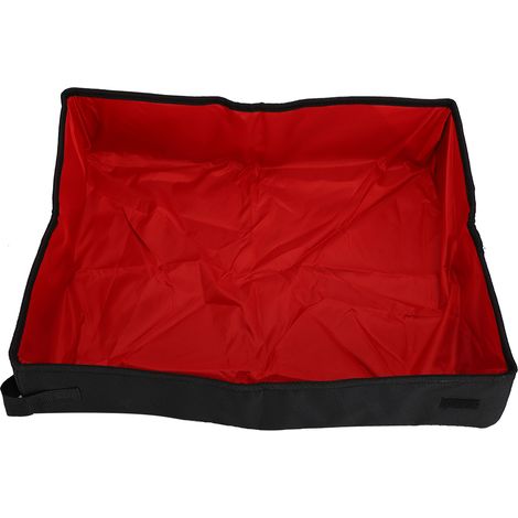 Bac à litière pliable semi-fermé pour chat, portable, pour la maison, les voyages, le camping, toilettes souples pour animaux de compagnie (Rouge L) (1/5)