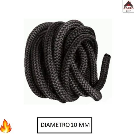 Guarnizione in fibra di vetro tonda 10 mm per sportelli stufe caminetti e forni lunghezza 2,5 mt (1/4)