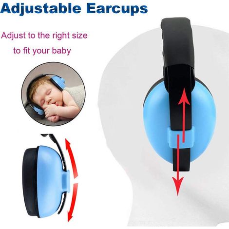 Casque antibruit pour adultes et enfants, idéal en avion, pour les feux d'artifice, les concerts et le cinéma - Bleu (1/3)