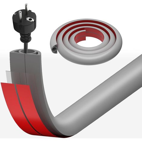Goulotte Cable TV Mural Gris, 20mm x 1m PVC Goulotte Passe Cable  Goulotte de Sol Extérieur Flexible en PVC Souple Ronde pour Câbles TV Muraux,Petit Canal de Câble pour la Maison et Le Bureau (1/5)