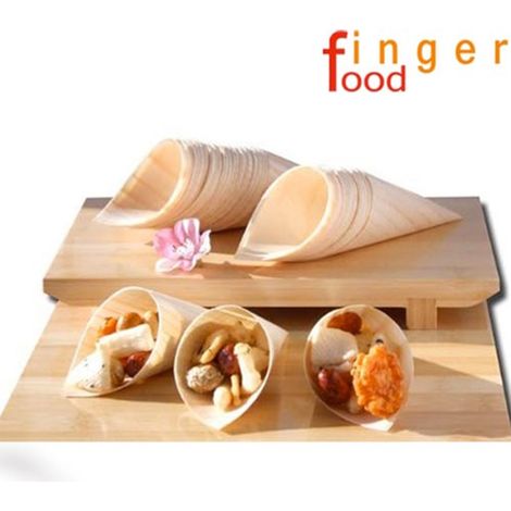 TRADE SHOP - Set 12 Coni Finger Food In Fibra Di Pioppo Catering Aperitivo 22,5 X 15,5 Cm - (1/3)