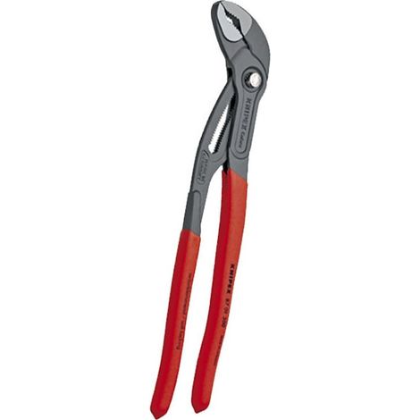 KNIPEX 87 01 125 SB Cobra® Pinza regolabile di nuova generazione per tubi e dadi Rivestita in plastica antiscivolo bonderizzata grigia 125 mm