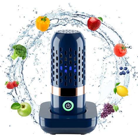 Machine à laver pour fruits et légumes, moule de capsule portable 3000 mAh, nettoyeur de légumes à ultrasons avec technologie de nettoyage aux ions OH