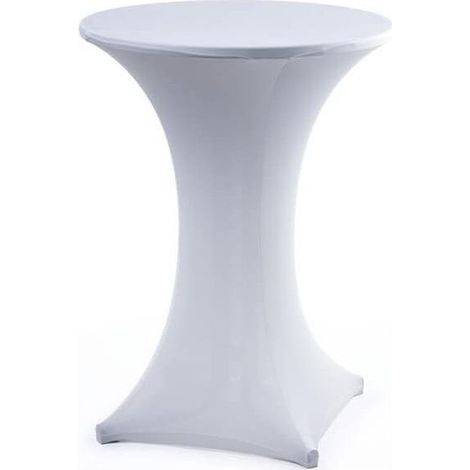 Table à Cocktails Couvre-Table Ronde à Quatre Voies 80×110CM Blanc (1/5)