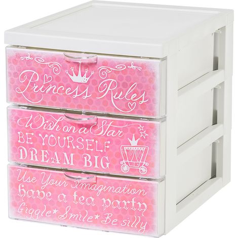 Iris Ohyama Kunststoff-Schubladenbox, 5 tiefe Schubladen, Prinzessin-Design, leicht zu Ã¶ffnende Schubladen, A4, A5 & A6 Format, Datei-Organisator, fÃ¼r BÃ¼ro, Schule, Schreibwaren, BPA-frei, SCF-A5