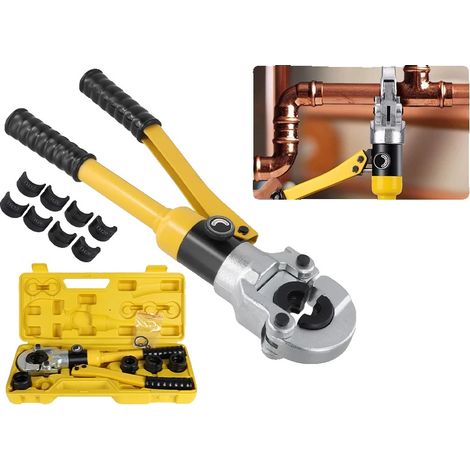 Herramienta de engaste de mangueras hidráulicas, rango de engaste de 16 a 32 mm², tamaños de matriz de 16, 20, 25, 26 y 32 mm², diseño compacto, entrada de aceite de dos velocidades, cabezal giratorio (1/5)