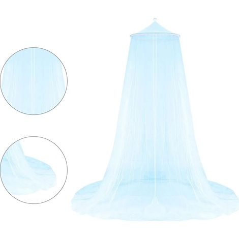 Moustiquaire Lit Reine Cocooning Ronde Dôme Princesse pour Pique-nique Jardin Extérieur Intérieur Bleue (1/5)