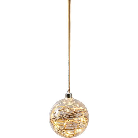 Boule de Noël LED Star Trading 'Glow', fonctionnement sur secteur, décoration lumineuse suspendue, dorée, Ø 15 cm (1/3)