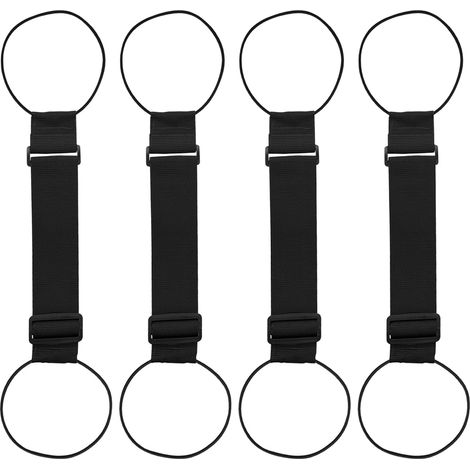 4 Pièces Elastic Fastening Belt for Luggage,Sangles de Bagages élastiques,Sangles à Bagages réglables,Sangles à Bagages Portables,Accessoires de Voyage(Noir) (1/5)