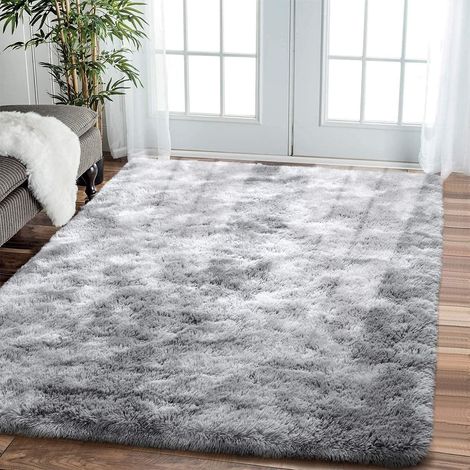 Teppich Shaggy Langflor Wohnzimmer Schlafzimmer Grau Weiß 200300cm (1/5)