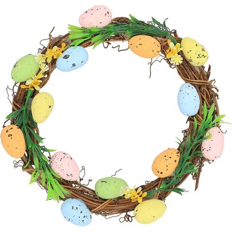 6 Osterkränze – Schaumstoffeier, Weinrebenkränze, Heimdekoration (1/5)
