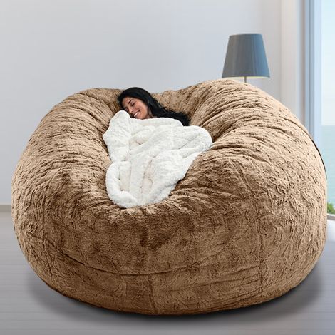 Housse moelleuse pour pouf adulte (sans garniture) kaki 180 x 90 cm (1/5)