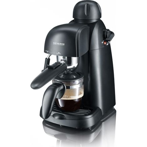Severin – Cafetière expresso 4 tasses – Pompe 3,5 bars – Buse vapeur pour mousse de lait – Compacte et puissante 800W – Noir (1/9)