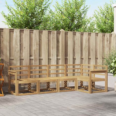 vidaXL Outdoor Sofa Set 5 pcs White Solid Acacia Wood (1/5)