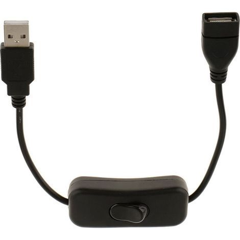 Convient aux rallonges USB, un connecteur mâle et un connecteur femelle, avec interrupteur. (1/4)