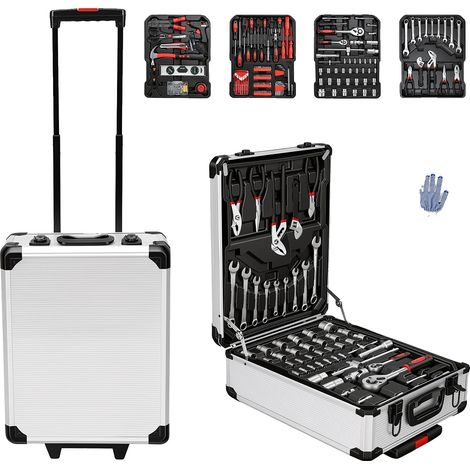 Maletín de herramientas, kit de herramientas de 799 piezas, diseño portátil con ruedas, 799 piezas (1/2)