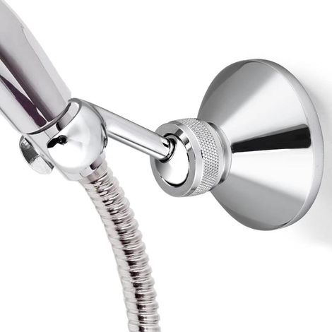 Support de pommeau de douche réglable en plaqué chrome pour flexible de douche standard (1/5)