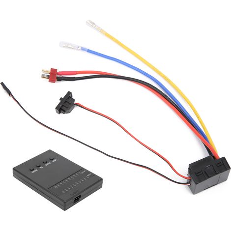 Elektronischer Drehzahlregler 80A mit Bürstenmotor und Programmierplatine für ferngesteuerte Autos im Maßstab 1:8/1:10 (1/5)