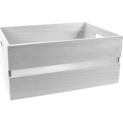 Cassetta decorativa in Legno Bianco per decorazioni natalizie o presepe 40 cm
