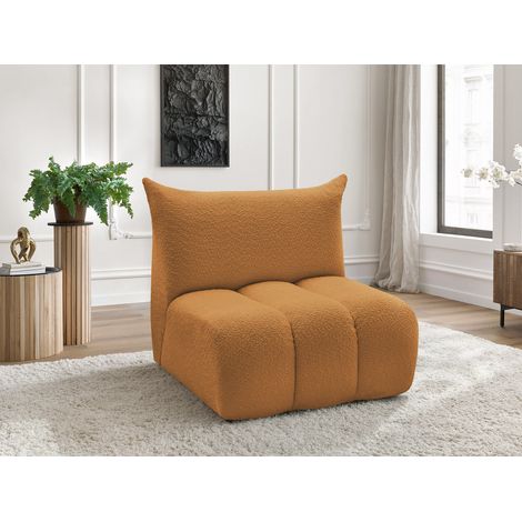 BOBOCHIC - Chauffeuse 1 place sans accoudoir pour canapé modulable AZRA tissu bouclette   Jaune