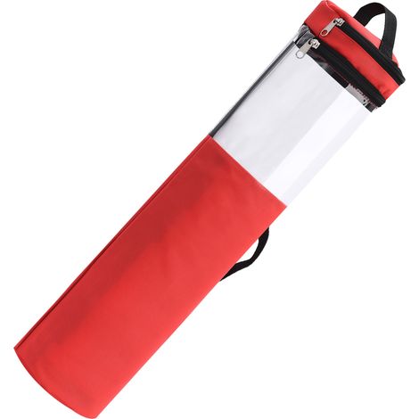 Sac de rangement pour papier d'emballage, 42 pouces, en Nylon 600D transparent, support d'emballage cadeau en PVC, organisateur avec fermeture éclair sur le dessus, rouge (1/5)