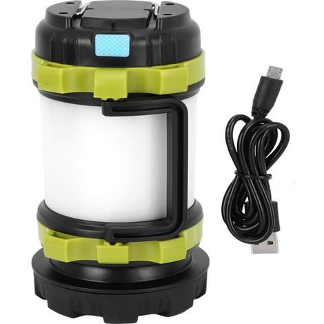 Linterna LED recargable para camping, batería externa de 2400 mAh, 4 modos, resistente al agua IP44, 300 lúmenes. Ideal para camping, senderismo, rescate y pesca. Cable de carga USB incluido. (1/5)