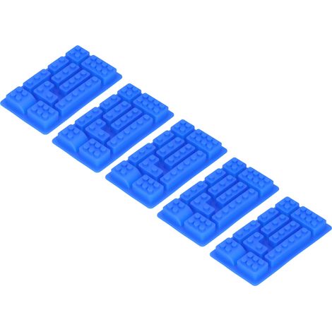 5 Pièces Moule à Glaçons en Silicone Bleu, Forme de Bloc pour Chocolat, Gâteau, DIY et Pâtisserie à la Maison