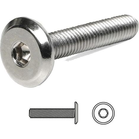 tornillo embellecedor cegas cabeza plana allen m6/m8 níquel. elegir largo. largo 40mm diámetro 6mm